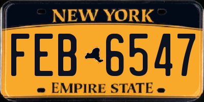 NY license plate FEB6547