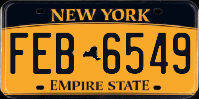 NY license plate FEB6549