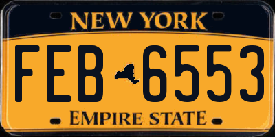 NY license plate FEB6553