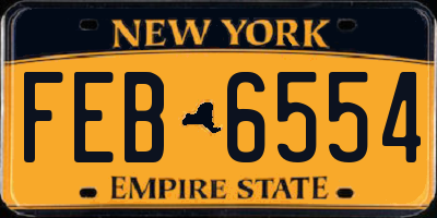 NY license plate FEB6554