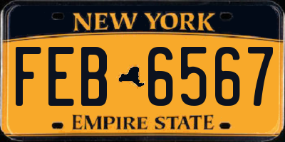 NY license plate FEB6567
