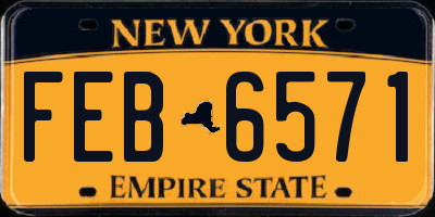 NY license plate FEB6571