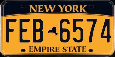 NY license plate FEB6574