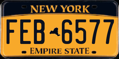 NY license plate FEB6577
