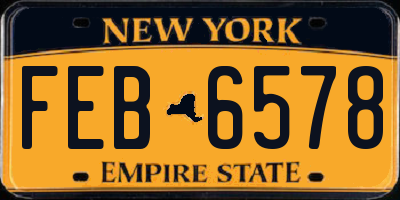 NY license plate FEB6578