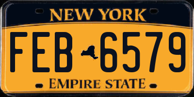NY license plate FEB6579
