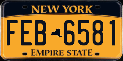 NY license plate FEB6581