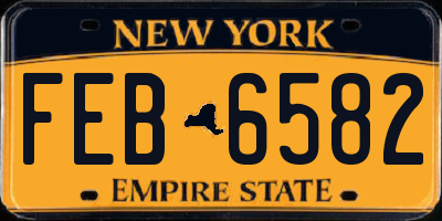 NY license plate FEB6582