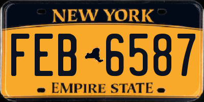 NY license plate FEB6587