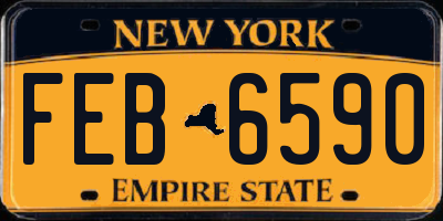 NY license plate FEB6590
