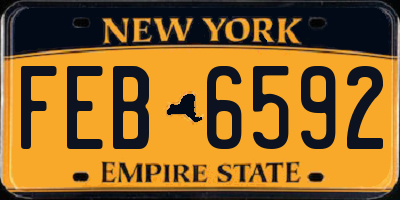 NY license plate FEB6592