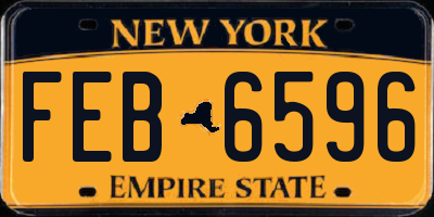 NY license plate FEB6596