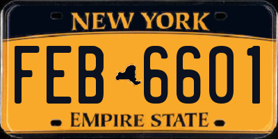 NY license plate FEB6601