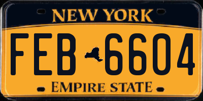 NY license plate FEB6604