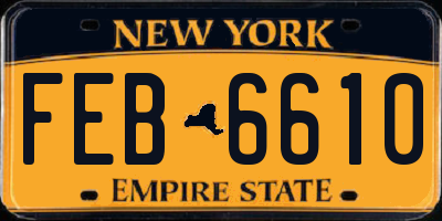 NY license plate FEB6610