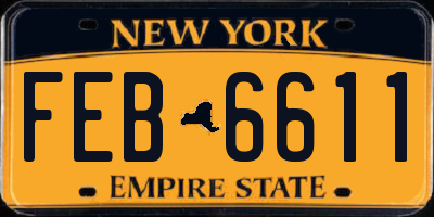 NY license plate FEB6611