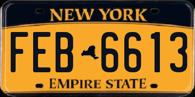 NY license plate FEB6613