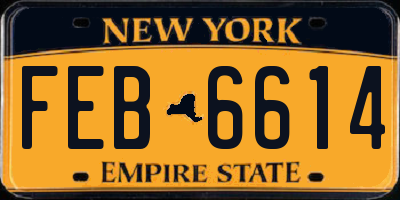 NY license plate FEB6614