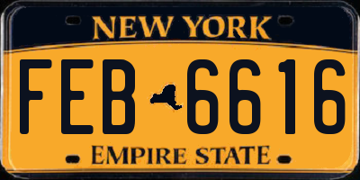 NY license plate FEB6616