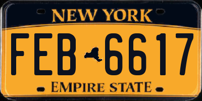 NY license plate FEB6617