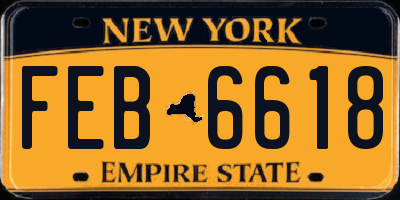 NY license plate FEB6618