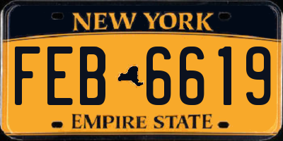 NY license plate FEB6619