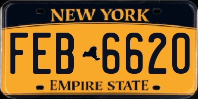 NY license plate FEB6620