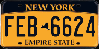 NY license plate FEB6624