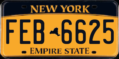 NY license plate FEB6625