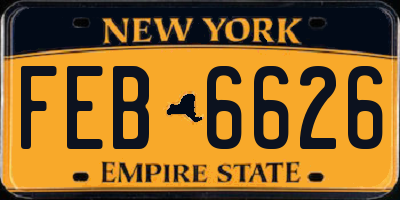 NY license plate FEB6626