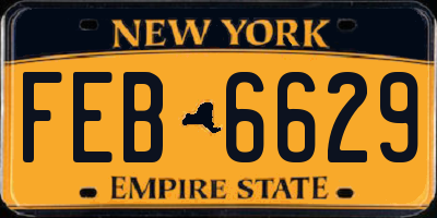 NY license plate FEB6629