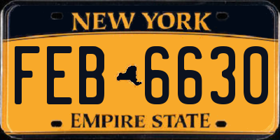 NY license plate FEB6630