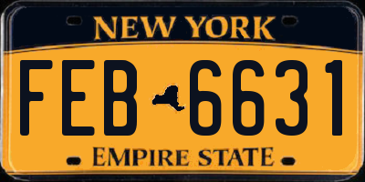 NY license plate FEB6631