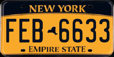 NY license plate FEB6633