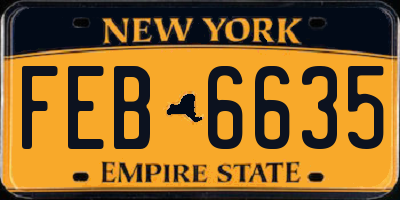 NY license plate FEB6635