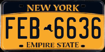 NY license plate FEB6636