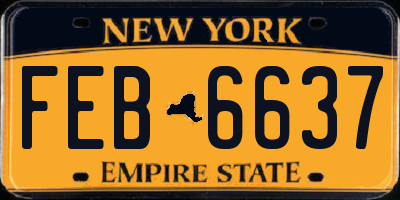 NY license plate FEB6637