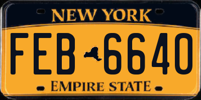 NY license plate FEB6640