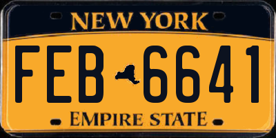NY license plate FEB6641