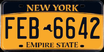 NY license plate FEB6642