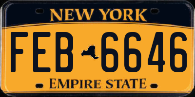 NY license plate FEB6646