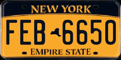 NY license plate FEB6650