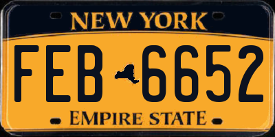 NY license plate FEB6652