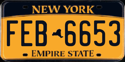 NY license plate FEB6653
