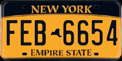 NY license plate FEB6654