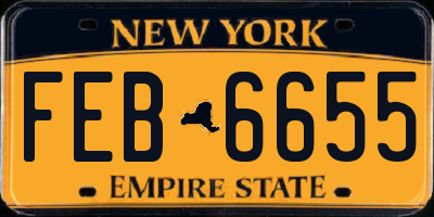 NY license plate FEB6655