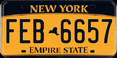 NY license plate FEB6657