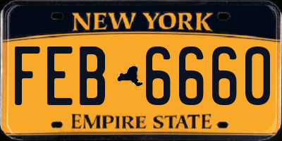 NY license plate FEB6660
