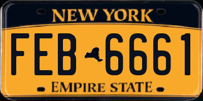 NY license plate FEB6661
