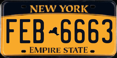 NY license plate FEB6663